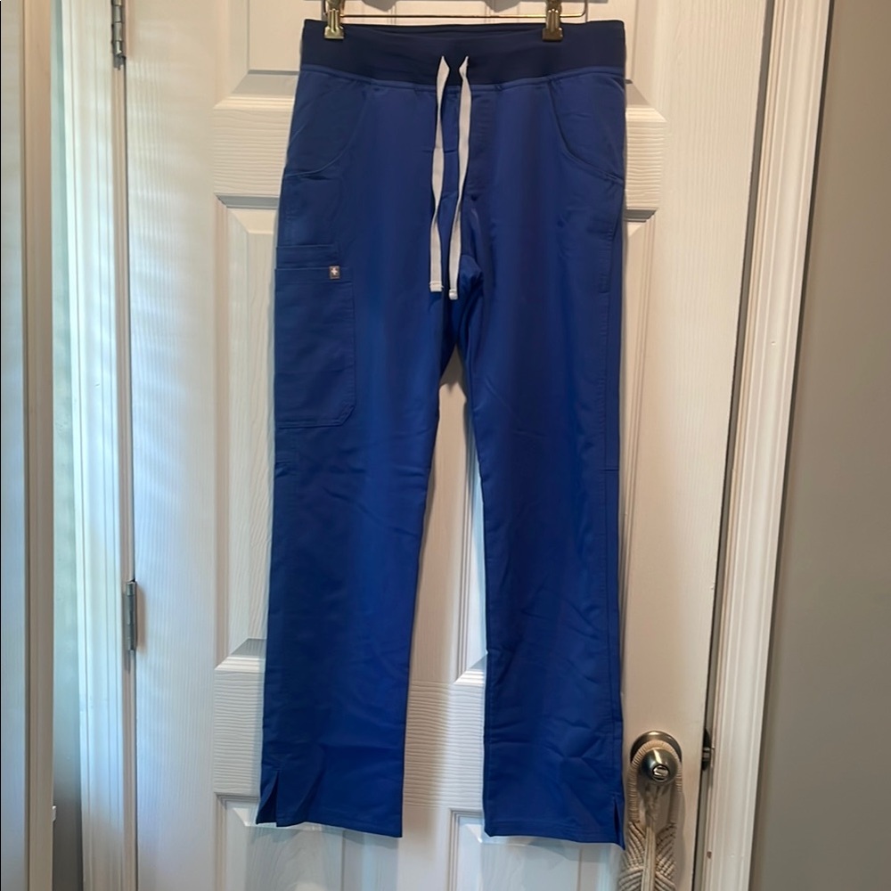 Figs Blue Scrub Pants with Soft Fabric and Straight Leg Design